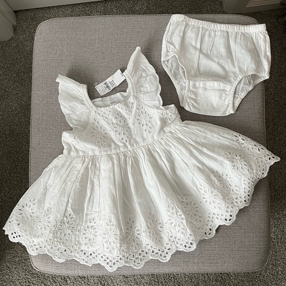 NWT Baby Gap 3-6 M White Dress